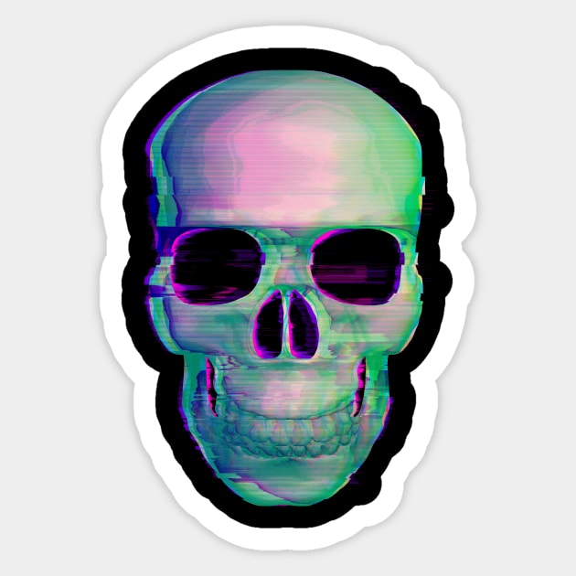 Digital Skull Sticker by Drop23